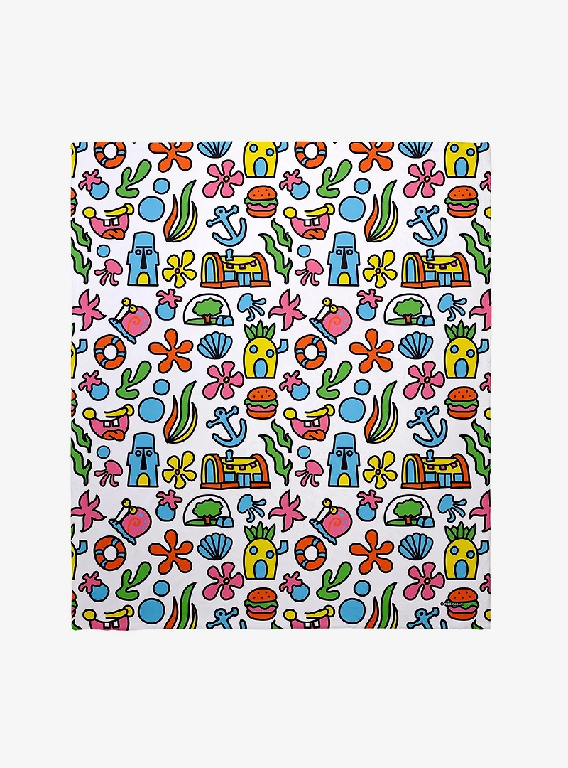 SpongeBob SquarePants Bikini Bottom Buildings Throw Blanket