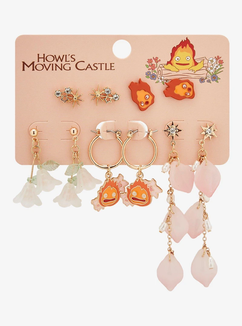 Studio Ghibli Howl's Moving Castle Calcifer Floral Earring Set - BoxLunch Exclusive
