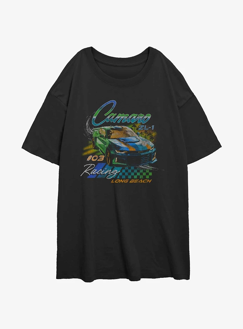 General Motors Camaro Racer Girls Oversized T-Shirt