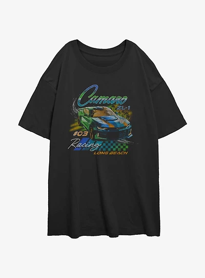 General Motors Camaro Racer Girls Oversized T-Shirt