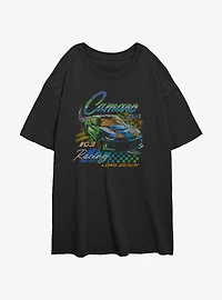 General Motors Camaro Racer Girls Oversized T-Shirt