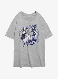 Disney Villains Breaking Hearts Girls Oversized T-Shirt