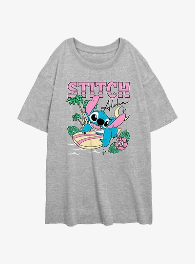 Disney Lilo & Stitch Aloha Stitch Girls Oversized T-Shirt