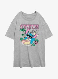 Disney Lilo & Stitch Aloha Stitch Girls Oversized T-Shirt