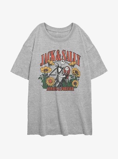 Disney The Nightmare Before Christmas Jack & Sally Always & Forever Girls Oversized T-Shirt
