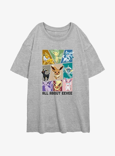 Pokemon Eevee Eeveelution Girls Oversized T-Shirt