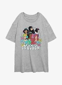 Disney Princesses Dreams In Bloom Girls Oversized T-Shirt