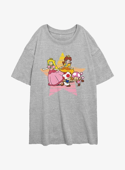 Nintendo Princess Peach & Daisy Star Girls Oversized T-Shirt