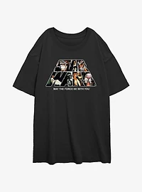 Star Wars Logo Fun Girls Oversized T-Shirt