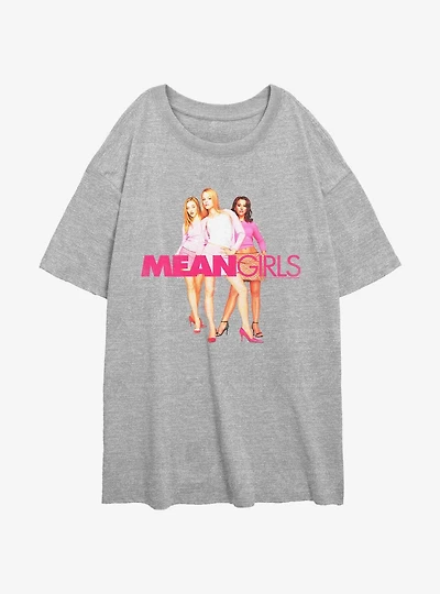 Mean Girls Group Shot Regina Karen and Gretchen Girls Oversized T-Shirt