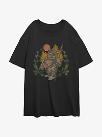 Star Wars Ewok Sunset Girls Oversized T-Shirt