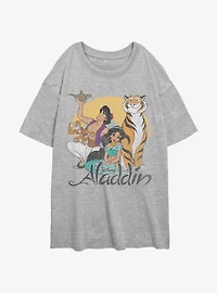 Disney Aladdin New World Crew Girls Oversized T-Shirt