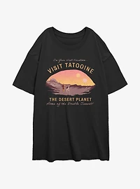 Star Wars Tatooine Vacation Girls Oversized T-Shirt