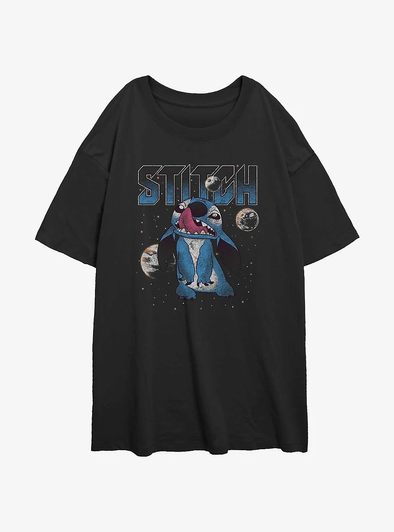 Disney Lilo & Stitch Planets Girls Oversized T-Shirt
