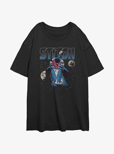 Disney Lilo & Stitch Planets Girls Oversized T-Shirt