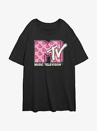 MTV Hearts Logo Girls Oversized T-Shirt