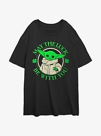 Star Wars The Mandalorian Luck Of Grogu Girls Oversized T-Shirt