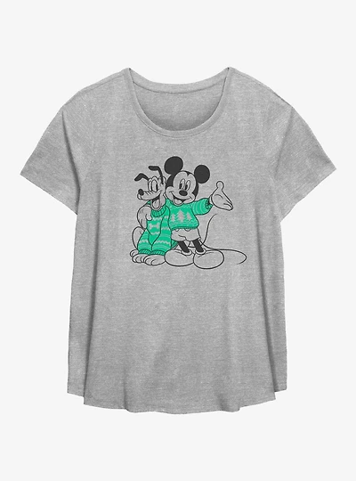 Disney Mickey Mouse & Pluto Sweater Pals Girls T-Shirt Plus Size