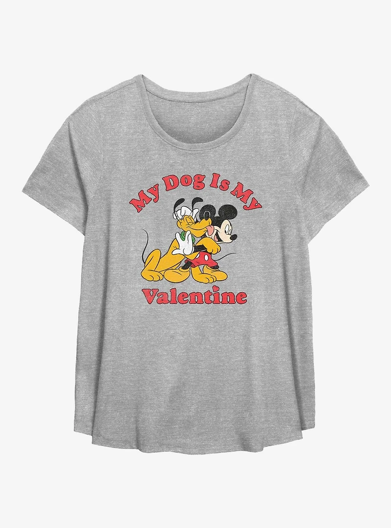 Disney Mickey Mouse & Pluto Love My Dog Girls T-Shirt Plus Size
