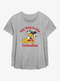 Disney Mickey Mouse & Pluto Love My Dog Girls T-Shirt Plus Size