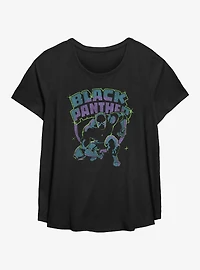 Marvel Black Panther Retro Panther Girls T-Shirt Plus Size