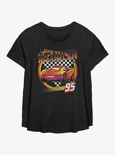 Disney Pixar Cars Lightning McQueen Vintage Girls T-Shirt Plus