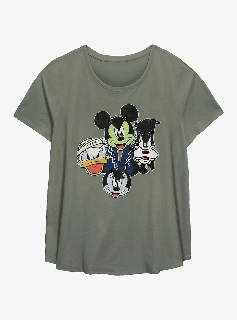 Disney Mickey Mouse & Friends Halloween Heads Girls T-Shirt Plus Size