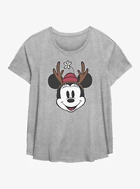 Disney Minnie Mouse Antlers Girls T-Shirt Plus Size