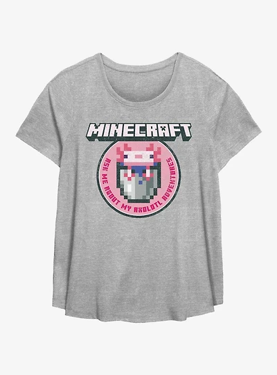 Minecraft Axolotl Adventures Girls T-Shirt Plus Size