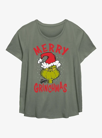 Dr. Seuss How The Grinch Stole Christmas Grinchmas Hat Girls T-Shirt Plus