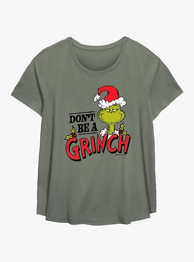 Dr. Seuss How The Grinch Stole Christmas Don't Be A Grinch Girls T-Shirt Plus Size