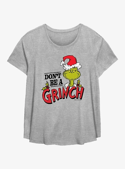 Dr. Seuss How The Grinch Stole Christmas Don't Be A Grinch Girls T-Shirt Plus Size