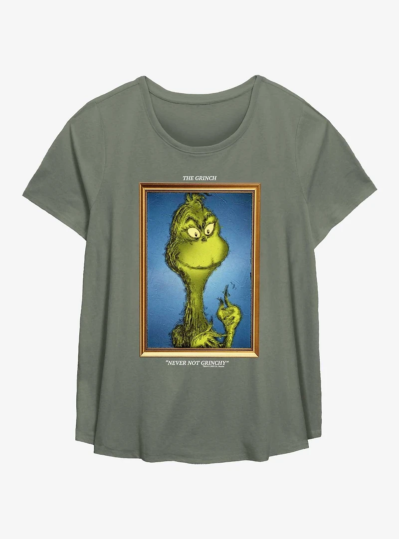 Dr. Seuss How The Grinch Stole Christmas Painted Grinch Girls T-Shirt Plus Size