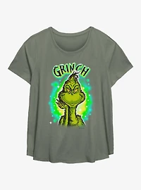 Dr. Seuss How The Grinch Stole Christmas Green Grinch Girls T-Shirt Plus Size