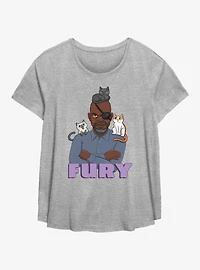 Marvel The Marvels Fury Cats Girls T-Shirt Plus Size