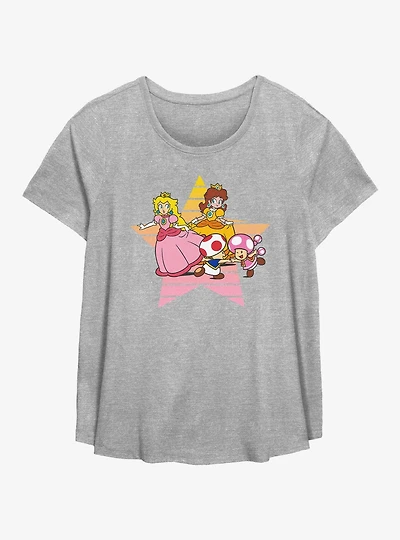 Nintendo Princess Peach Star Girls T-Shirt Plus Size