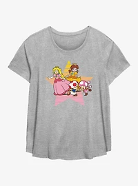 Nintendo Princess Peach Star Girls T-Shirt Plus Size