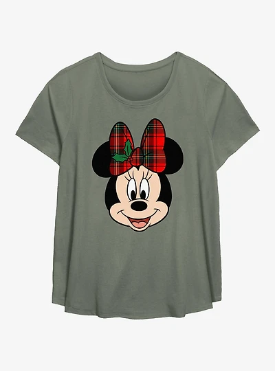 Disney Minnie Mouse Holiday Bow Womens T-Shirt Plus