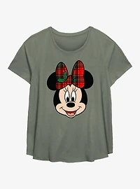 Disney Minnie Mouse Holiday Bow Womens T-Shirt Plus