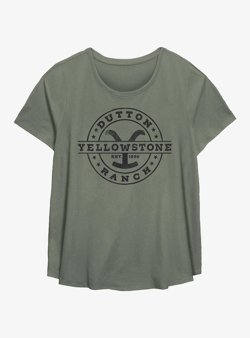 Yellowstone Logo Dutton Ranch Womens T-Shirt Plus