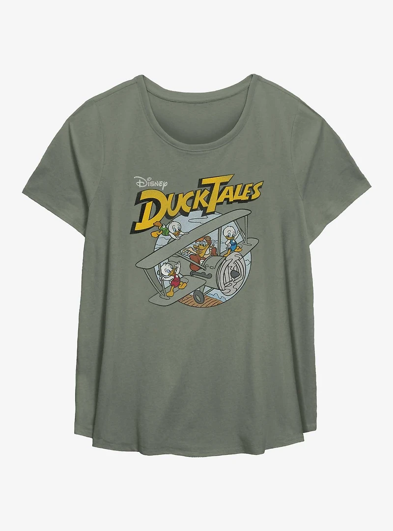 Disney Ducktales Plane Womens T-Shirt Plus
