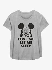 Disney Mickey Mouse Let Me Sleep Womens T-Shirt Plus