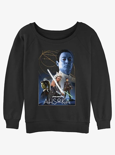 Star Wars Ahsoka Poster Girls Slouchy Sweatshirt