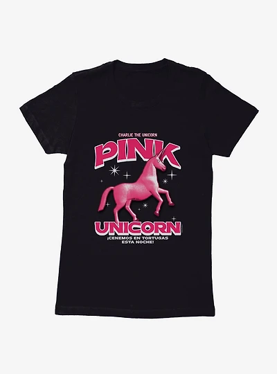 Charlie The Unicorn Pink Womens T-Shirt