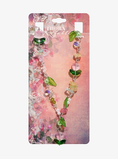 Thorn & Fable Pink Tulip Pearlescent Beaded Necklace