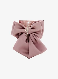 Treble Clef Rhinestone Satin Hair Bow