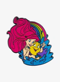 Loungefly Disney The Little Mermaid Ariel & Flounder Rainbow Enamel Pin - BoxLunch Exclusive