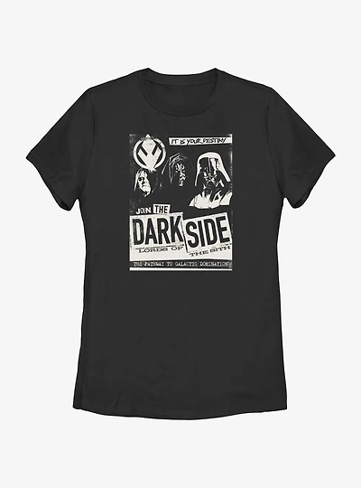 Star Wars Join The Dark Side Poster Womens T-Shirt