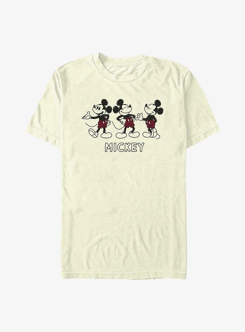 Disney Mickey Mouse Triple Mickey Poses T-Shirt