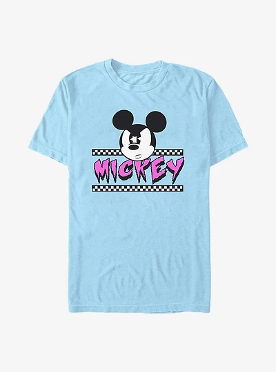 Disney Mickey Mouse Mickey Checkered Neon T-Shirt